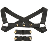 Star Boy Male Chest Harness with Arm Bands Large Black Mens Harnesses